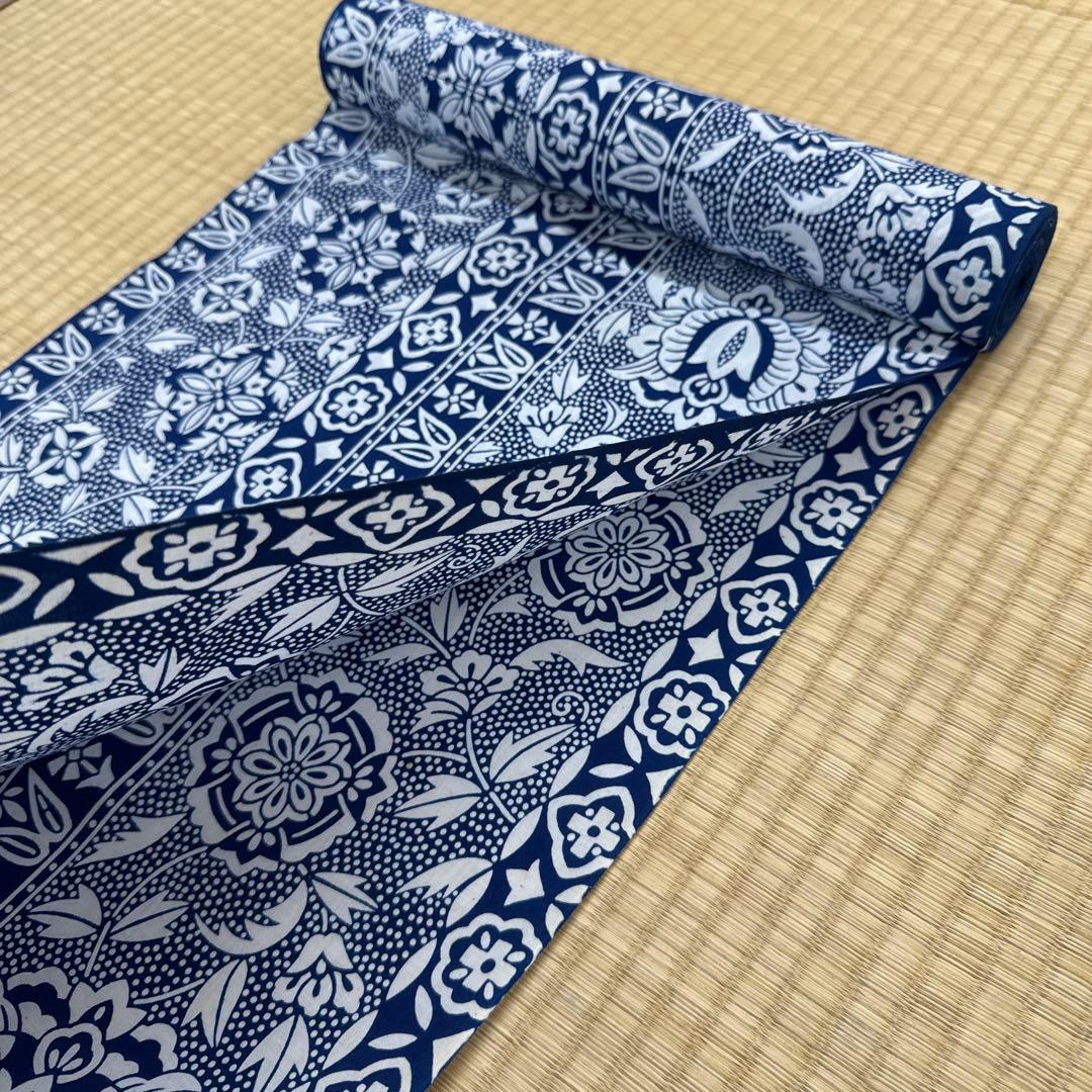 高級手芸　本染ゆかた反物　更紗