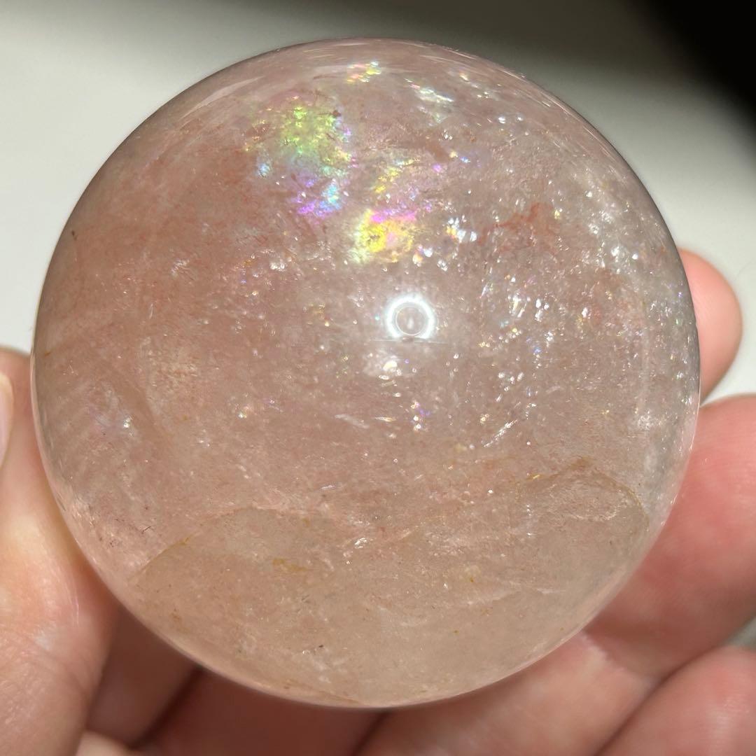 ピンククォーツ　ピンクアゼツライト　スフィア　天然石　置物
