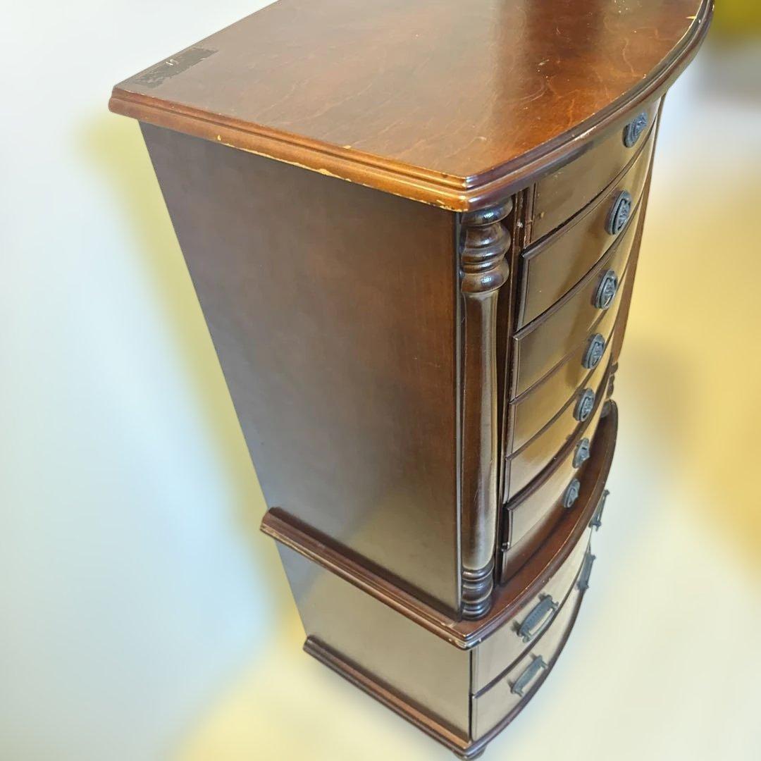 レア　ダークブラウン ジュエリーボックス ミラー付き