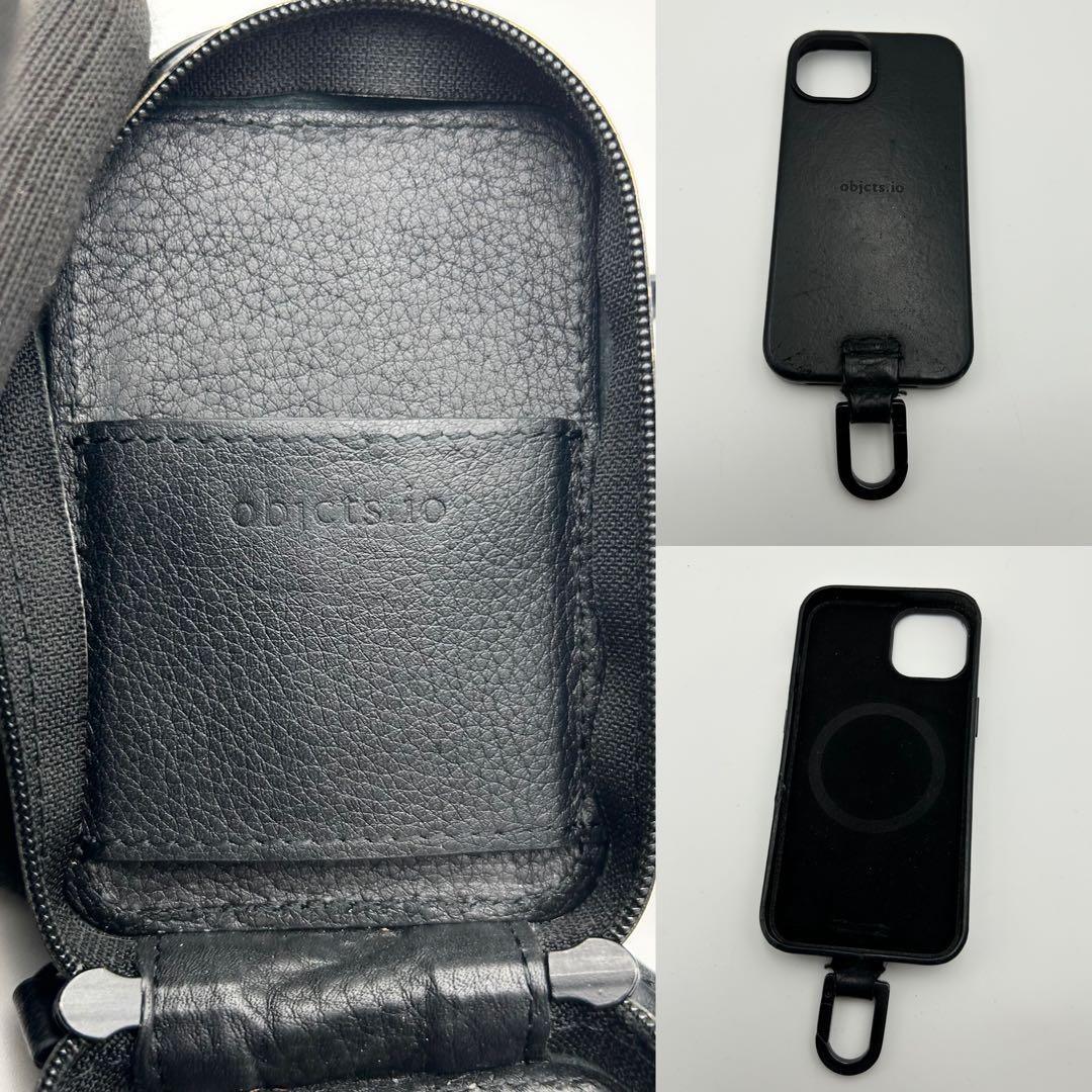 objcts.io マイクロバッグ アジャスタブルレザーストラップ付 ブラック