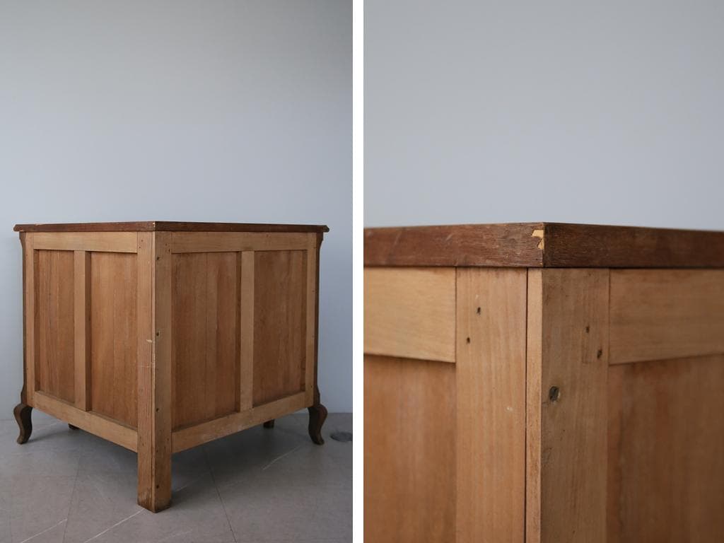 フランスアンティーク猫脚コーナーブックシェルフ/本棚/飾り棚/食器棚(90-80