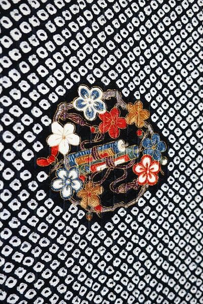 ★専用★未使用品 小紋 総絞り 黒 吉祥文様 身丈161.5cm 裄丈65cm