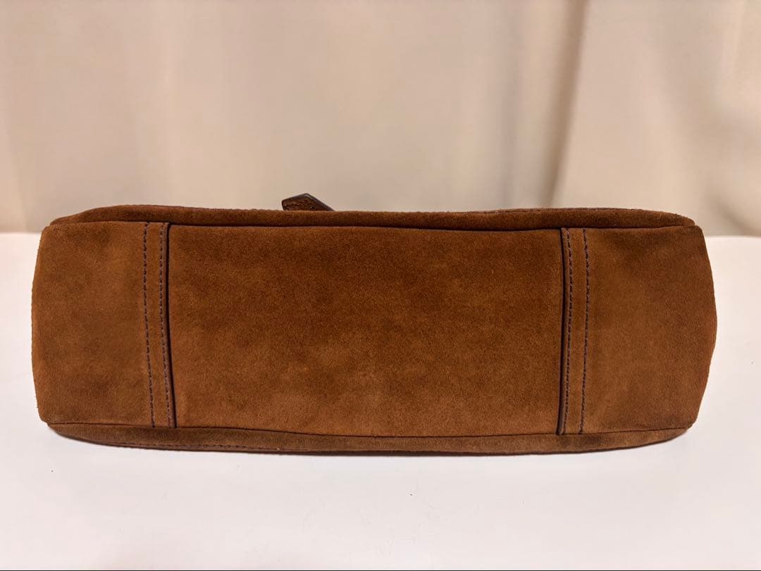 PRADA プラダ スウェード ワンハンドルバッグ ハンドバッグ ブラウン