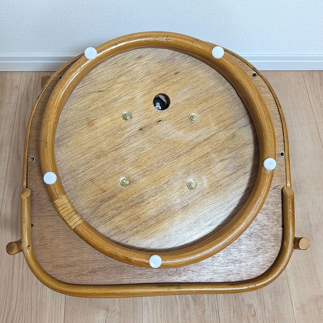 【未使用】 ラタン　回転座椅子　ロータイプ　1脚 ベージュ クッション