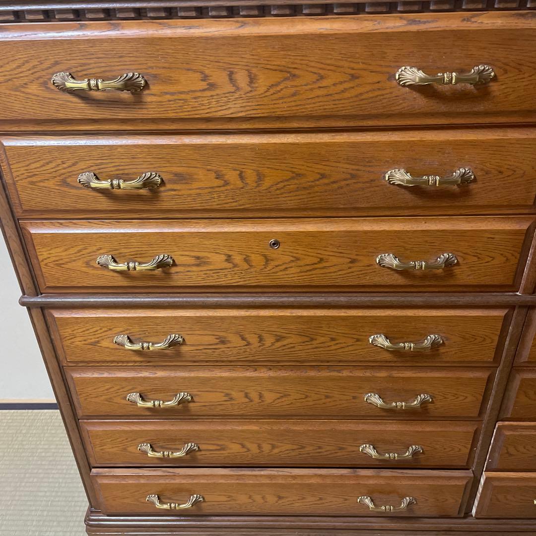 天然木　整理ダンス　箪笥　上下分離可　チェスト　KAWATA MOKKOU