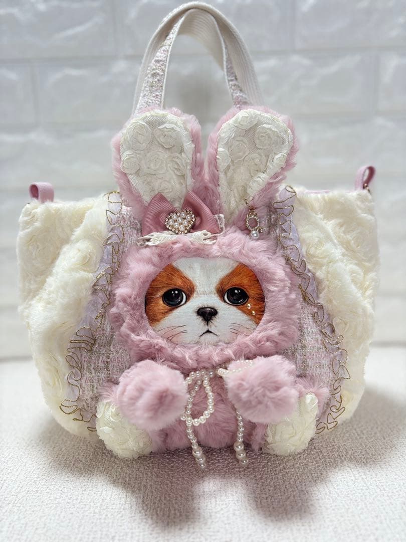 牡*❁様 コヤンイサムチョン　ハンドメイド　ファーバッグ　アンコちゃん　ツイード