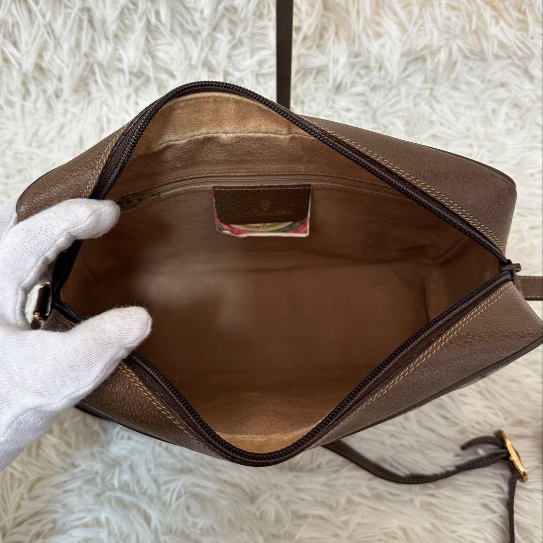 値下げ 紙タグ グッチ シェリーライン GGキャンバス レザー ショルダーバッグ