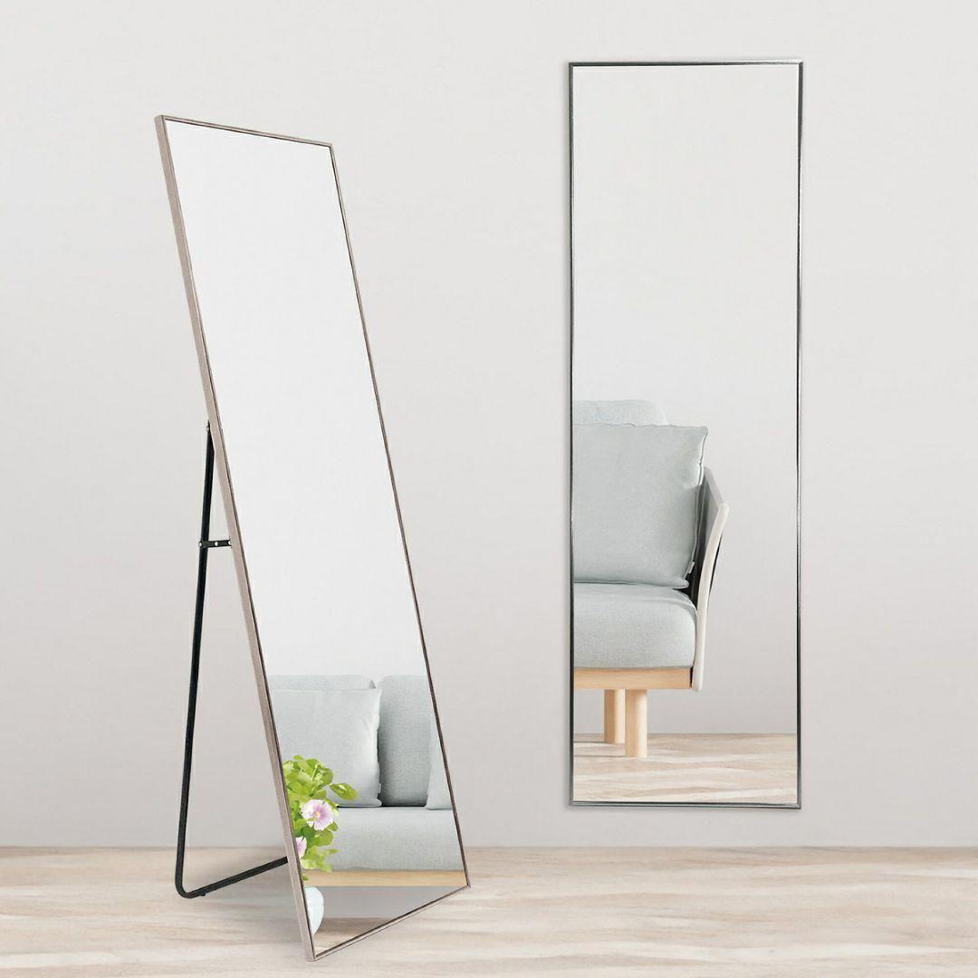 スタンド ミラー 全身鏡 160cmx50cm 黒 金 銀 1424-6