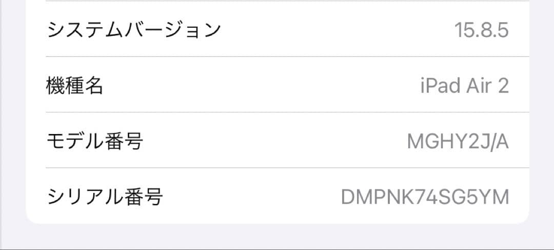 iPad本体 iPad Air2 Wi-Fi+cellular 64GB docomo