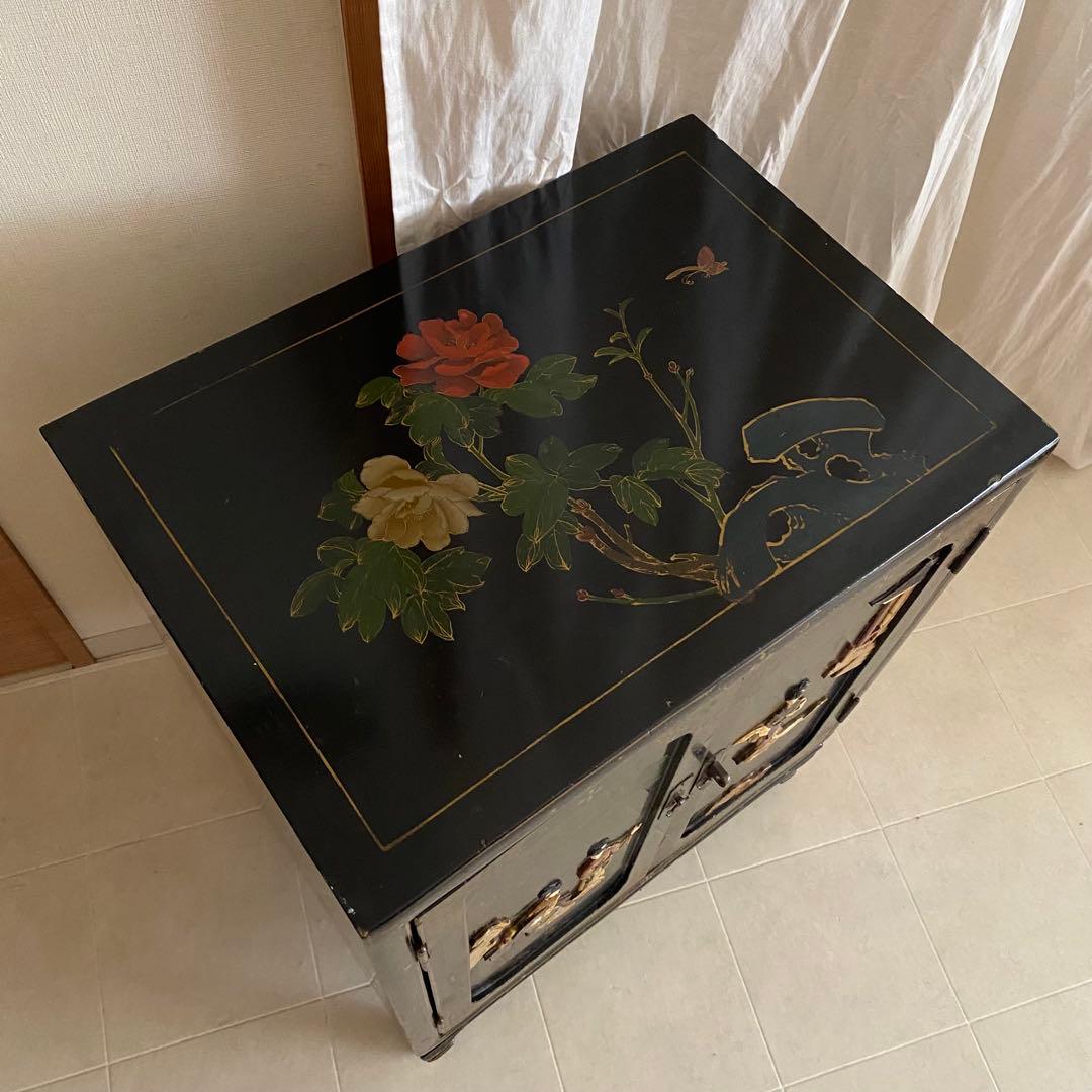 中国　アンティーク　キャビネット　李朝家具　中国家具　象嵌　和モダン　アジアン