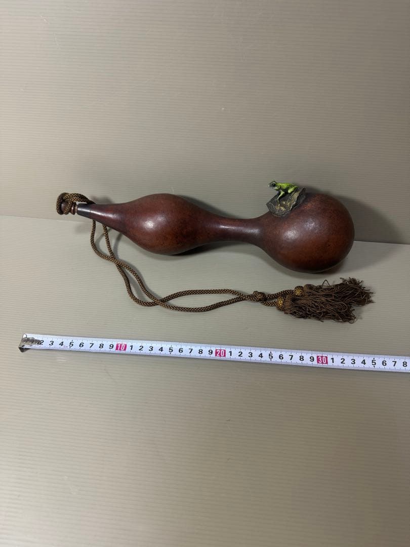 2134  時代提げ物　古瓢箪　徳利　カエル　時代物