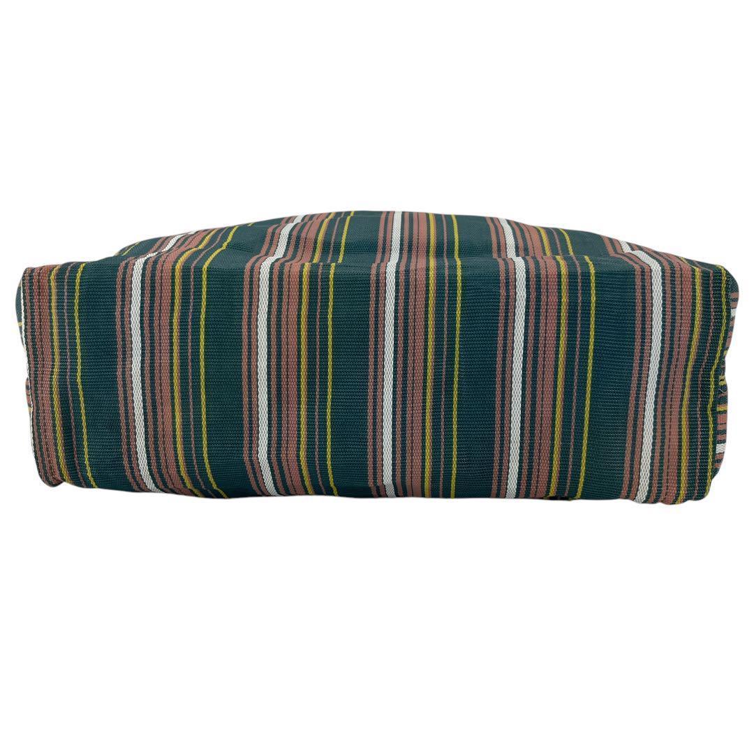 美品　マルニ　かごバッグ　ショッピングバッグ　トートバッグ　ストライプ　革ロゴ