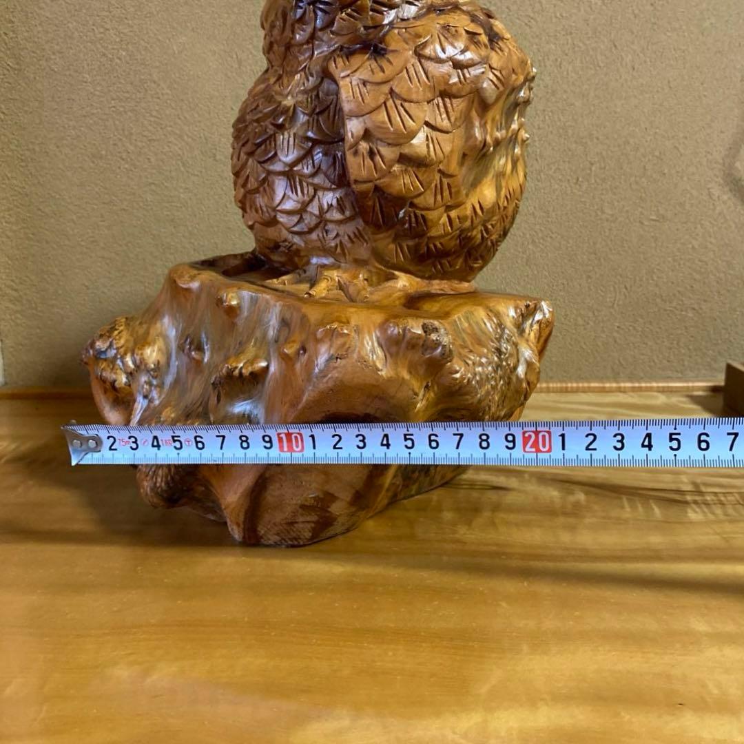 アーリー様リクエスト‼️ 木彫りのフクロウ　縁起物　置き物　インテリア オブジェ