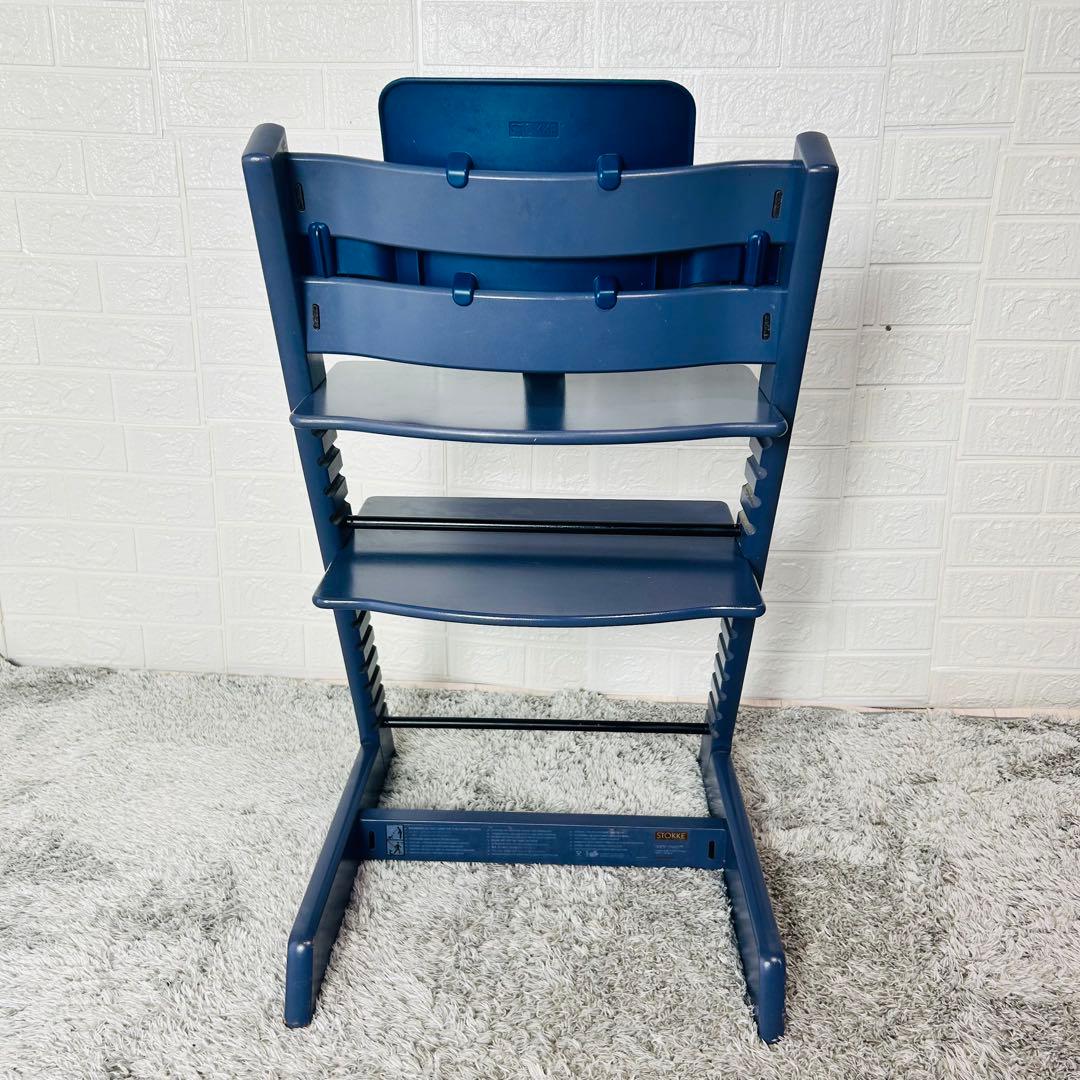 廃盤カラー　ストッケ　トリップトラップ　ダークブルー　ベビーセット付　S/N5