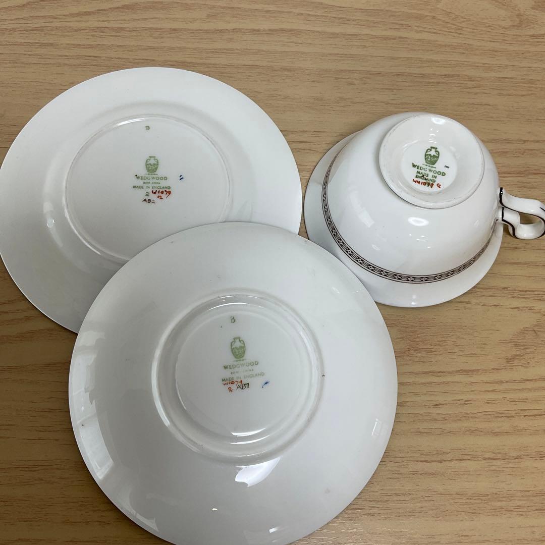 ウェッジウッド フロレンティーン　コバルト　センターフローラル　トリオ　①