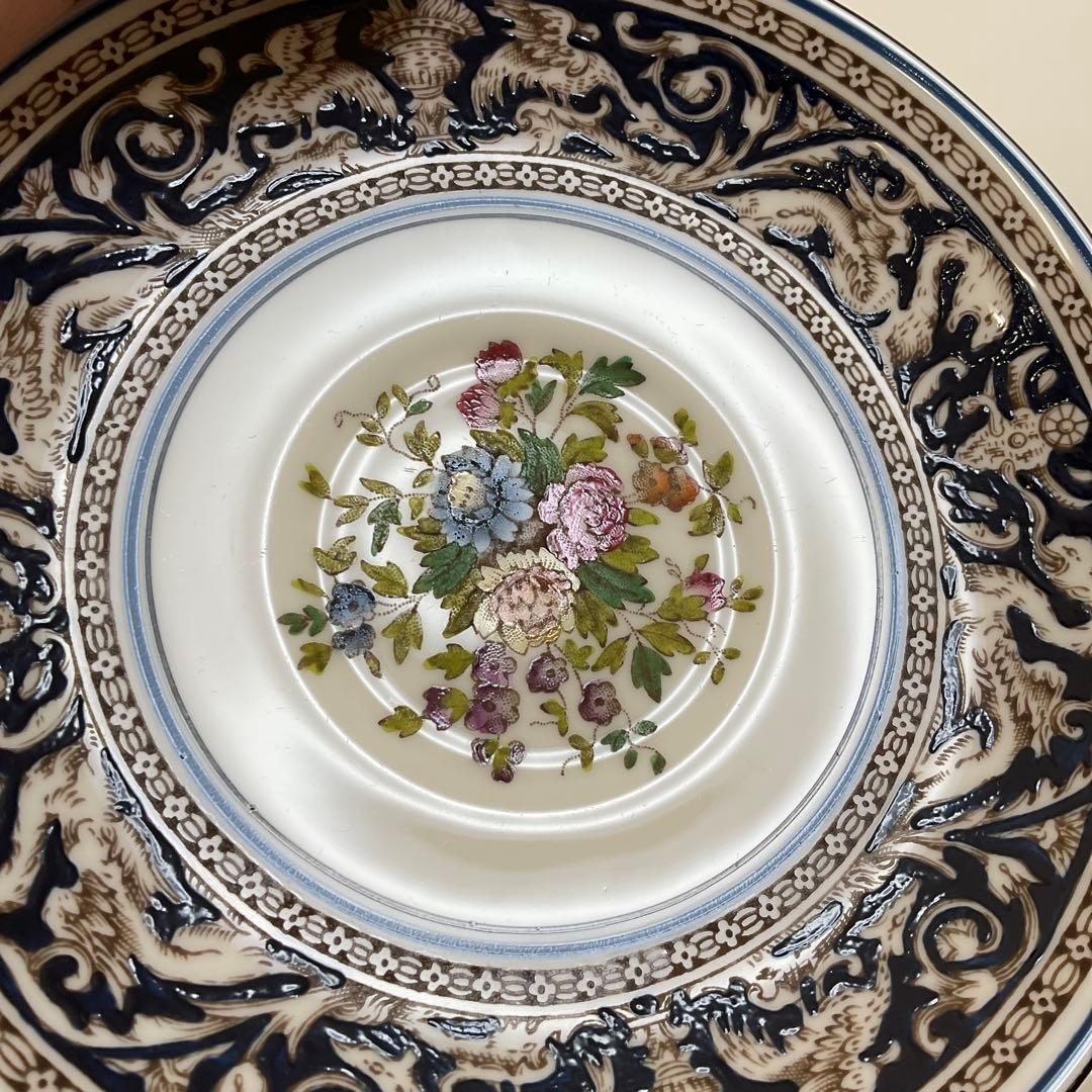 ウェッジウッド フロレンティーン　コバルト　センターフローラル　トリオ　①