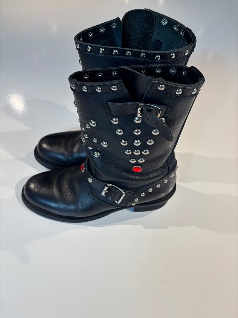 ［02aw］ジュンヤワタナベコムデギャルソンマンピンク　スタッズブーツ