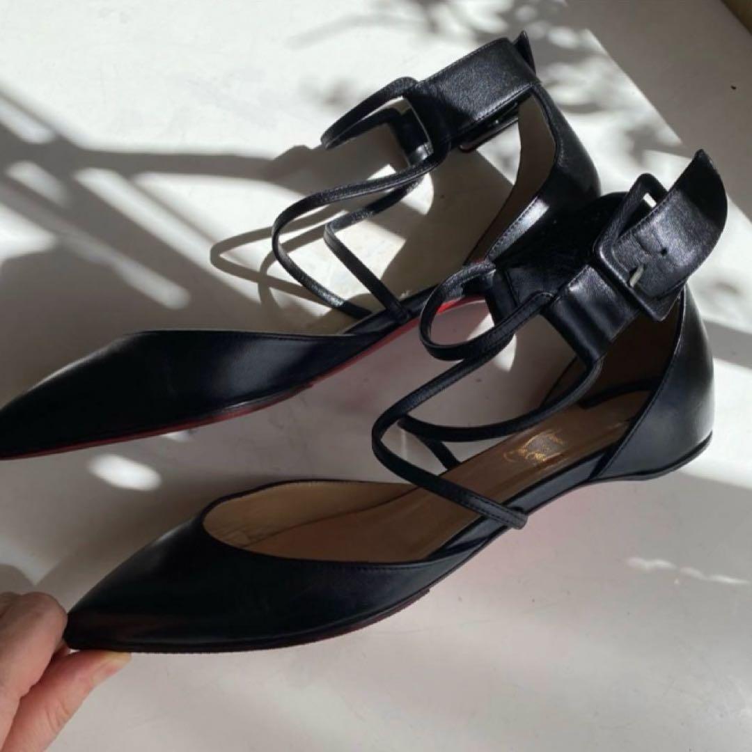 クリスチャンルブタン アンクルフラットシューズ　ミ　23