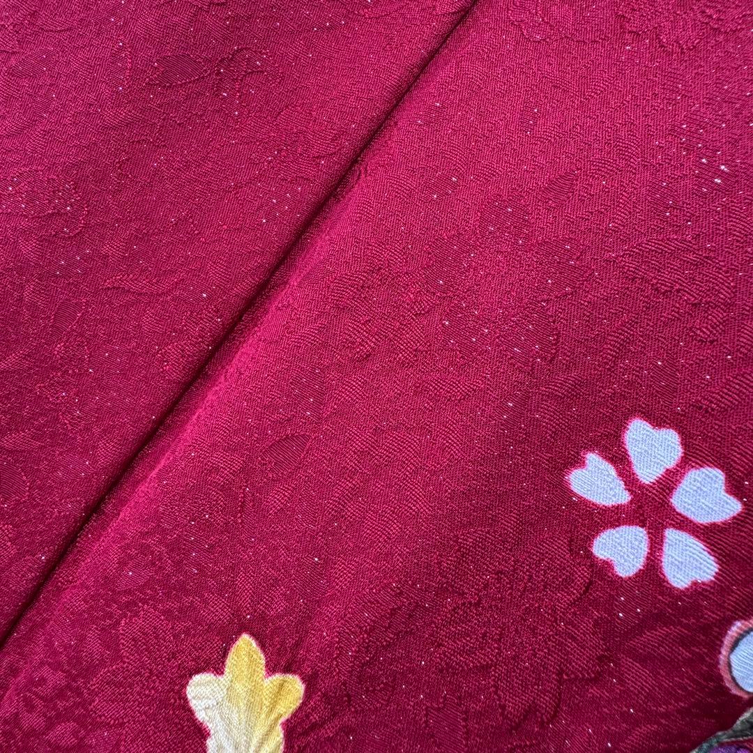 京都きもの友禅　振袖8点フルセット 桜 七宝 絞り 銀通し 正絹 成人式 逸品