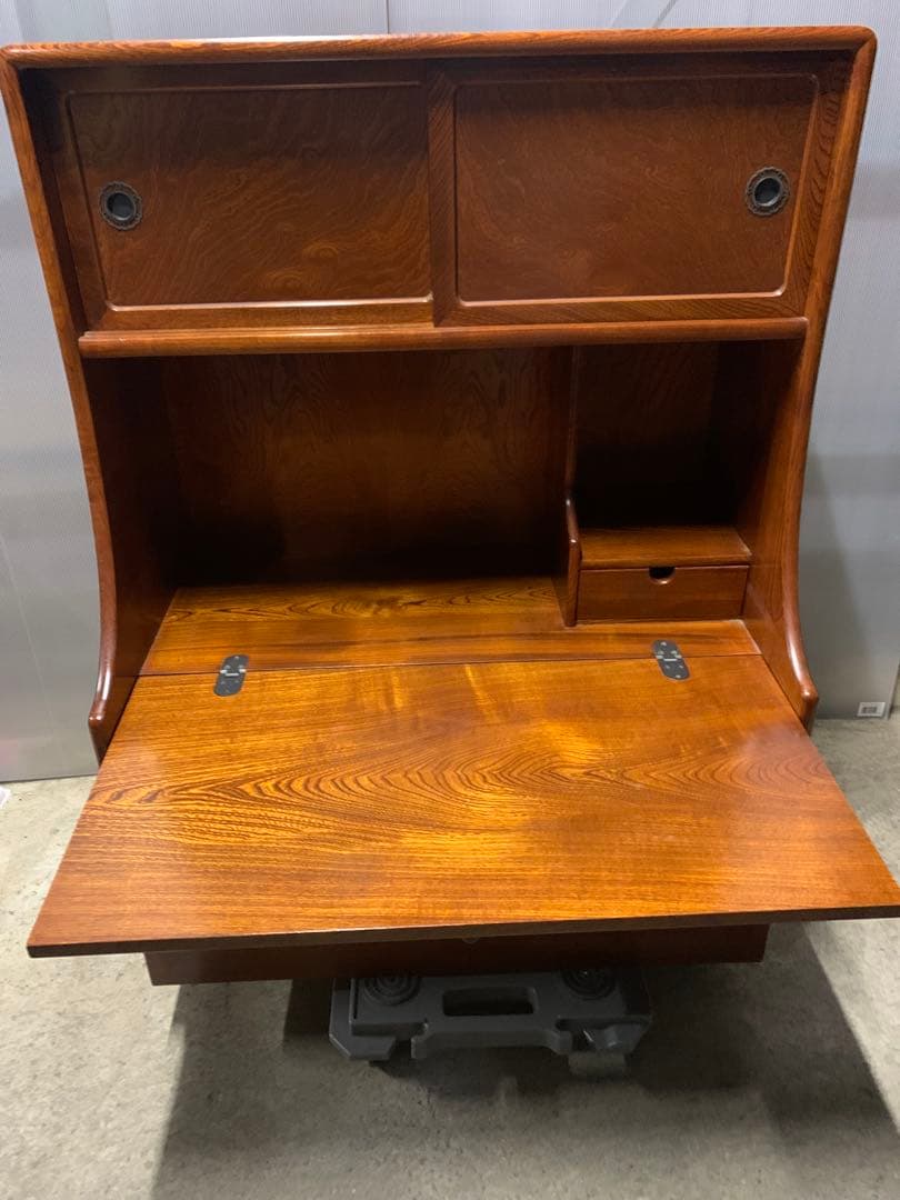 天然木 ライティングデスク ライティングビューロ 幅78 奥28.5 高104