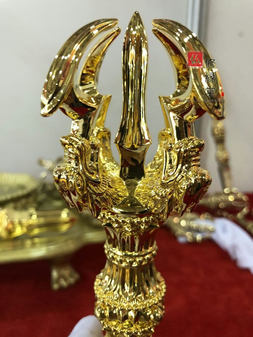 密教法具 四大明王 法器 金剛鈴 真鍮金メッキ 26cm