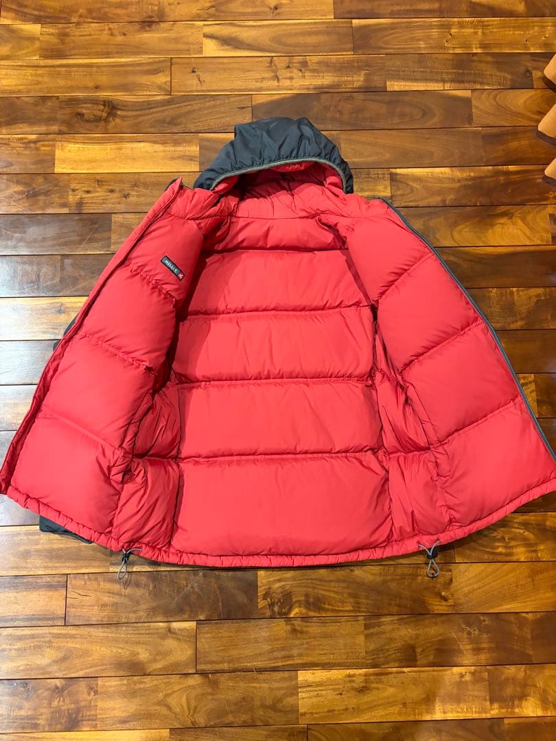 MILLET ミレー　ダウン　旧タグ　サイズM チャコールグレー　レッド