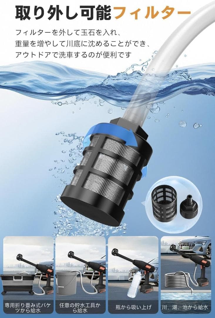 ✨1点物✨Boomax 高圧洗浄機 22L折り畳みバケツ付き コードレス