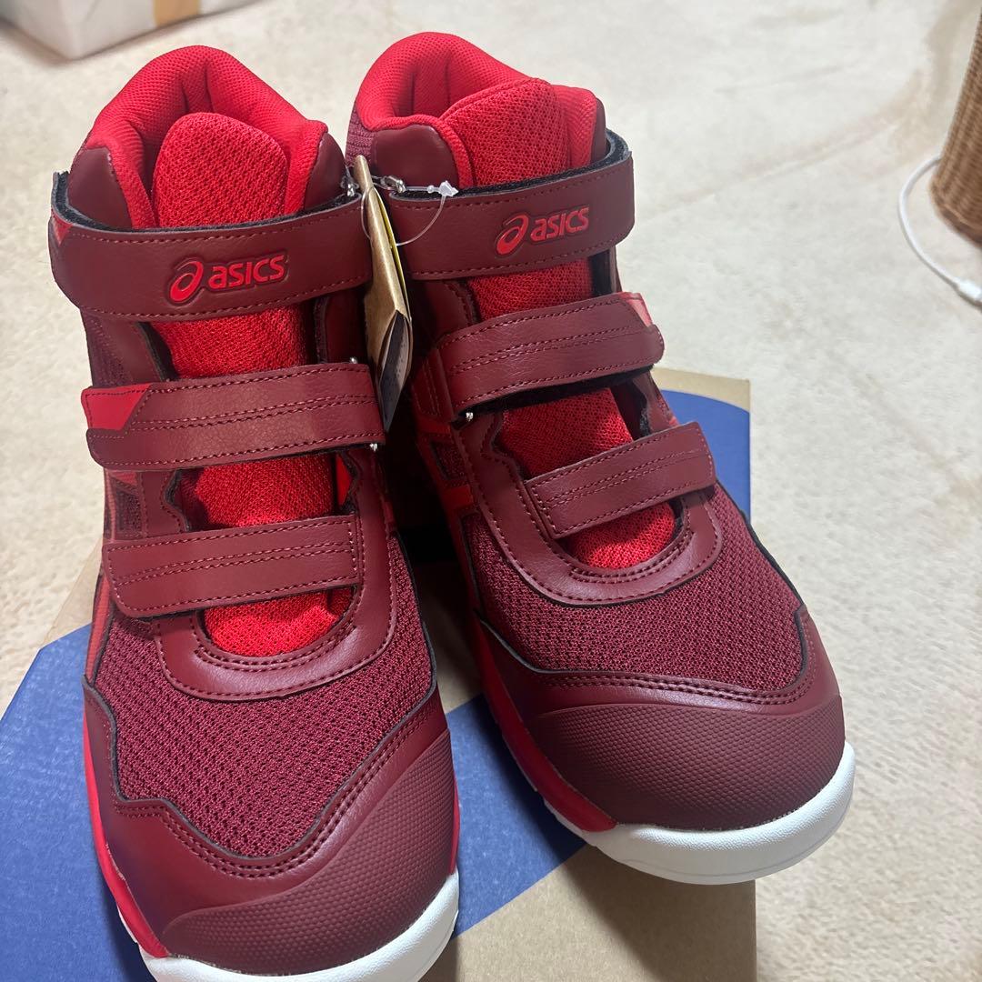 新品　未使用　ASICS ハイカット安全靴 レッド