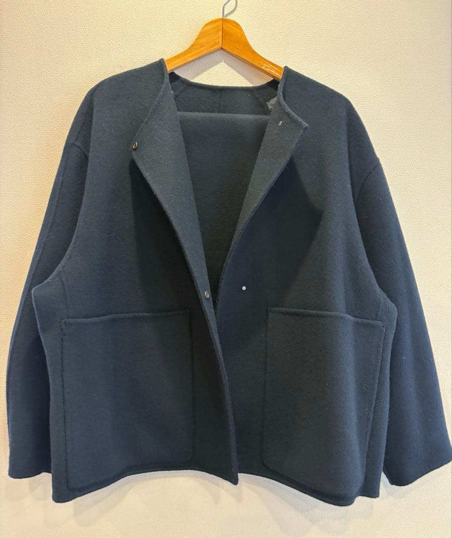 スピックアンドスパン　ビーバーストール付きショートコート　36