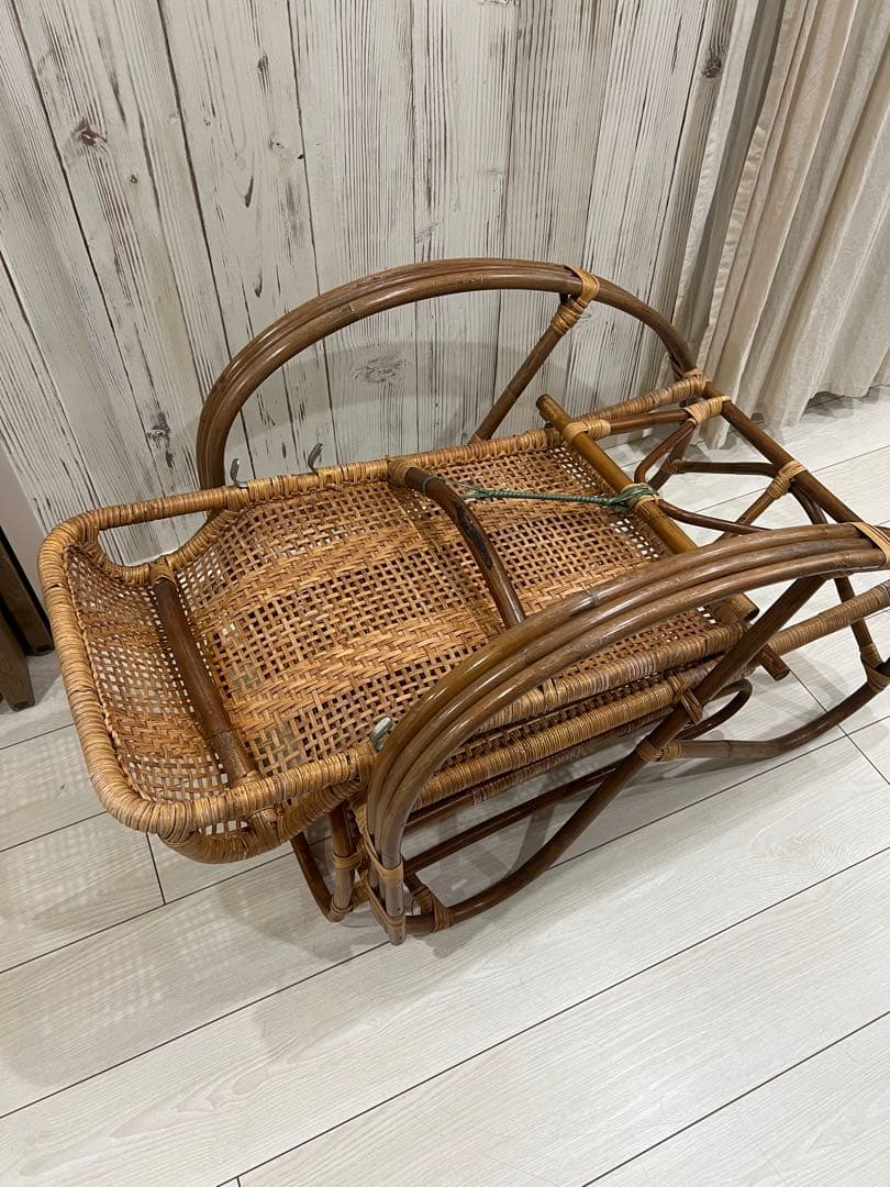 ラタン リクライニングロッキングチェア ヴィンテージ たのメル便にて発送