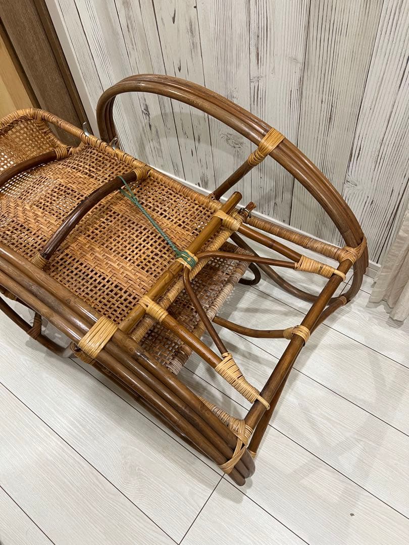 ラタン リクライニングロッキングチェア ヴィンテージ たのメル便にて発送