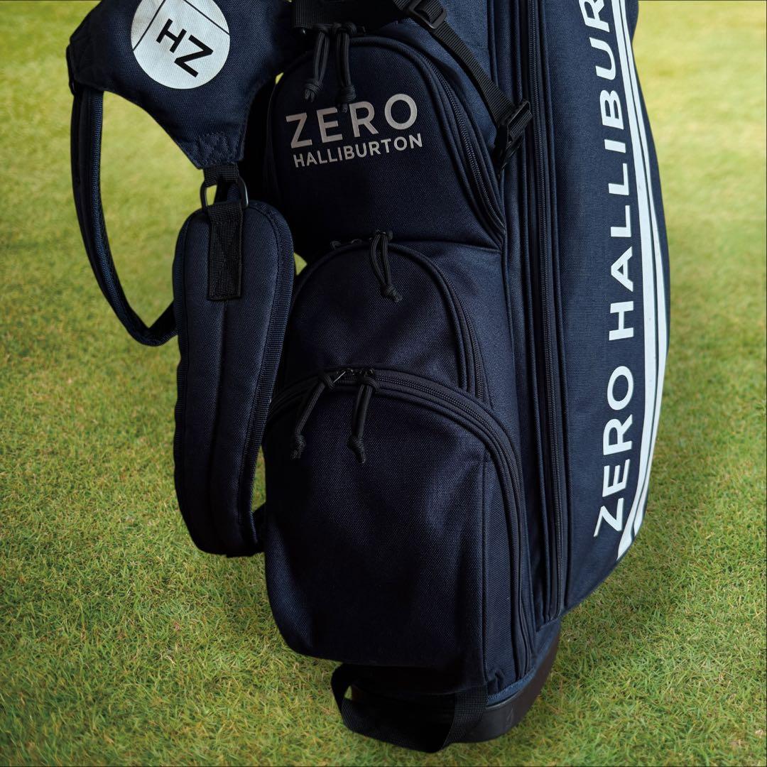 ゼロハリバートン　キャディバッグ　ショルダー式　スタンド式　軽量　紺　ネイビー