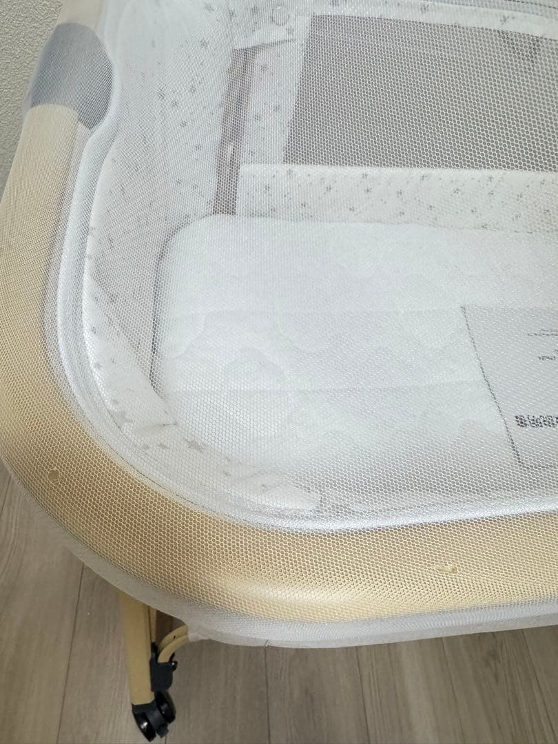 HZDMJ ベビーベッド ベージュ 折りたたみ 添い寝