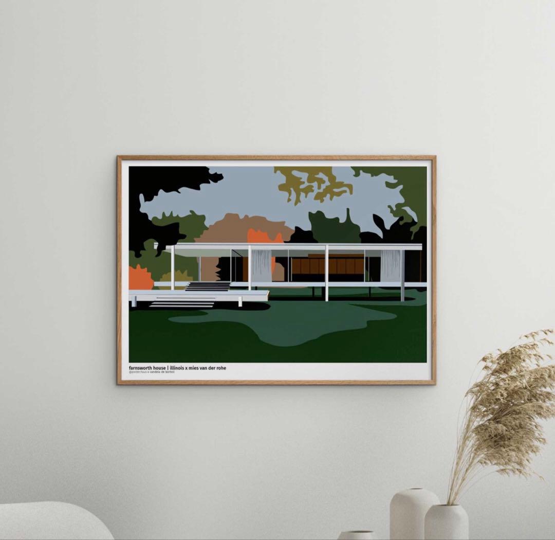 Farnsworth アートポスター 50×70cm フレーム付き