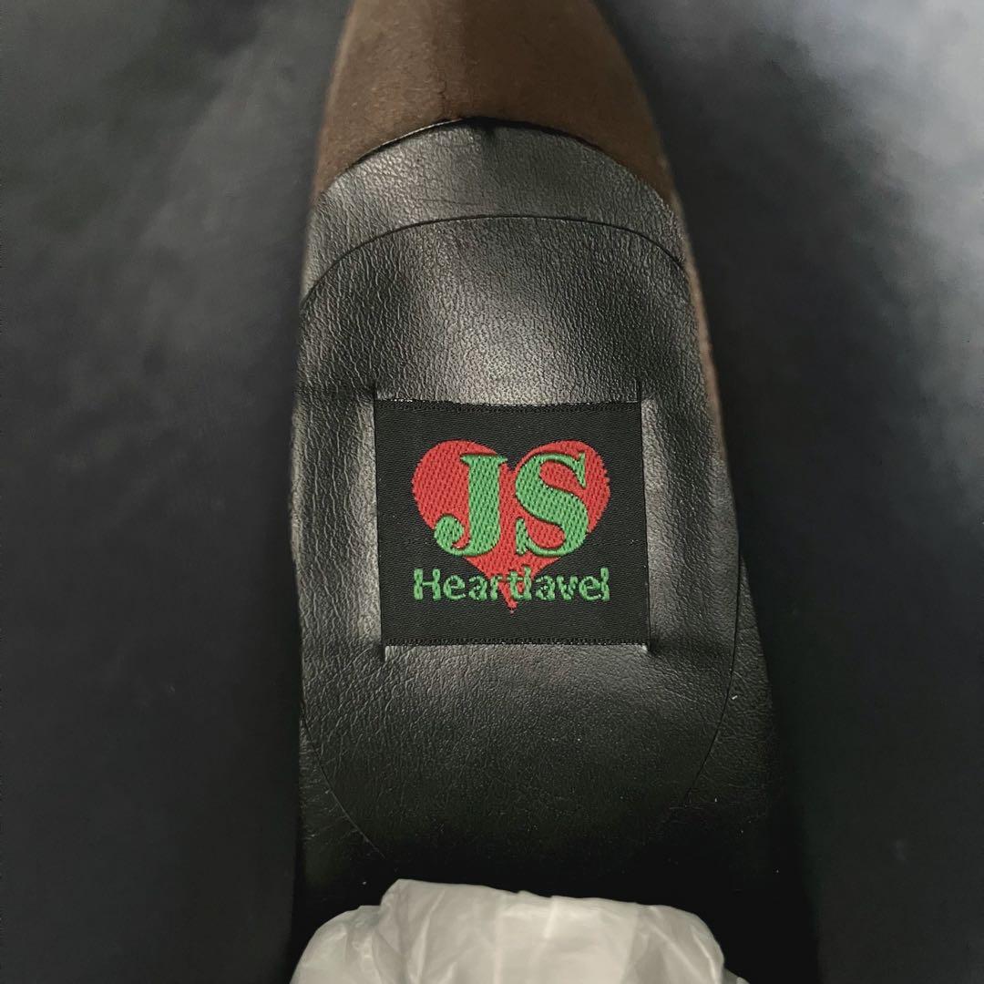 ✨新品✨ＪＳハートレーベル 本革 サイドジップ コンフォートブーツ 幅広 日本製