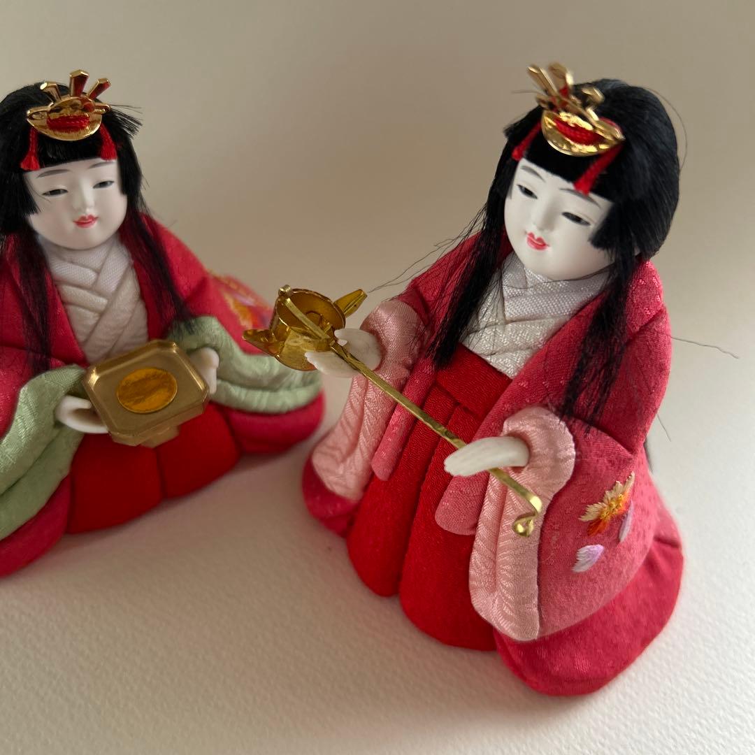 木目込み　雛人形　三人官女　ミニ　刺繍