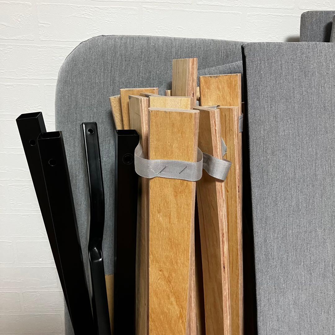 【美品】IKEA ベッドフレーム シングルベッド ライトグレー シンプルおしゃれ