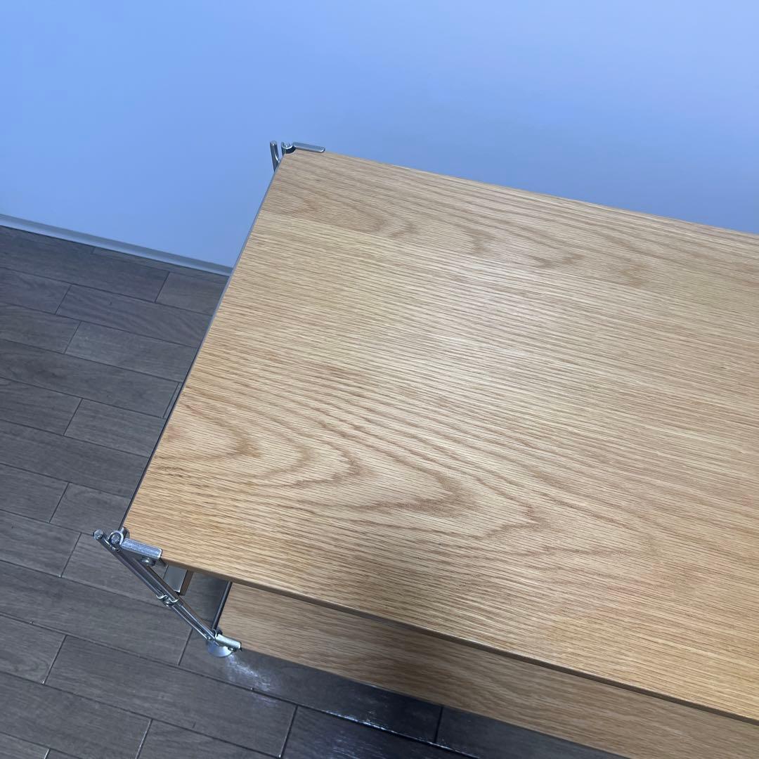 無印良品　ステンレスユニットシェルフ　オーク材