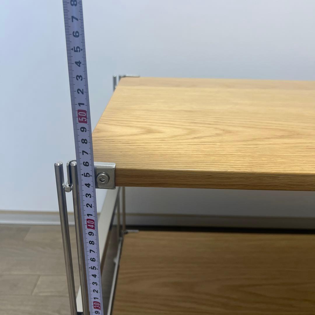 無印良品　ステンレスユニットシェルフ　オーク材