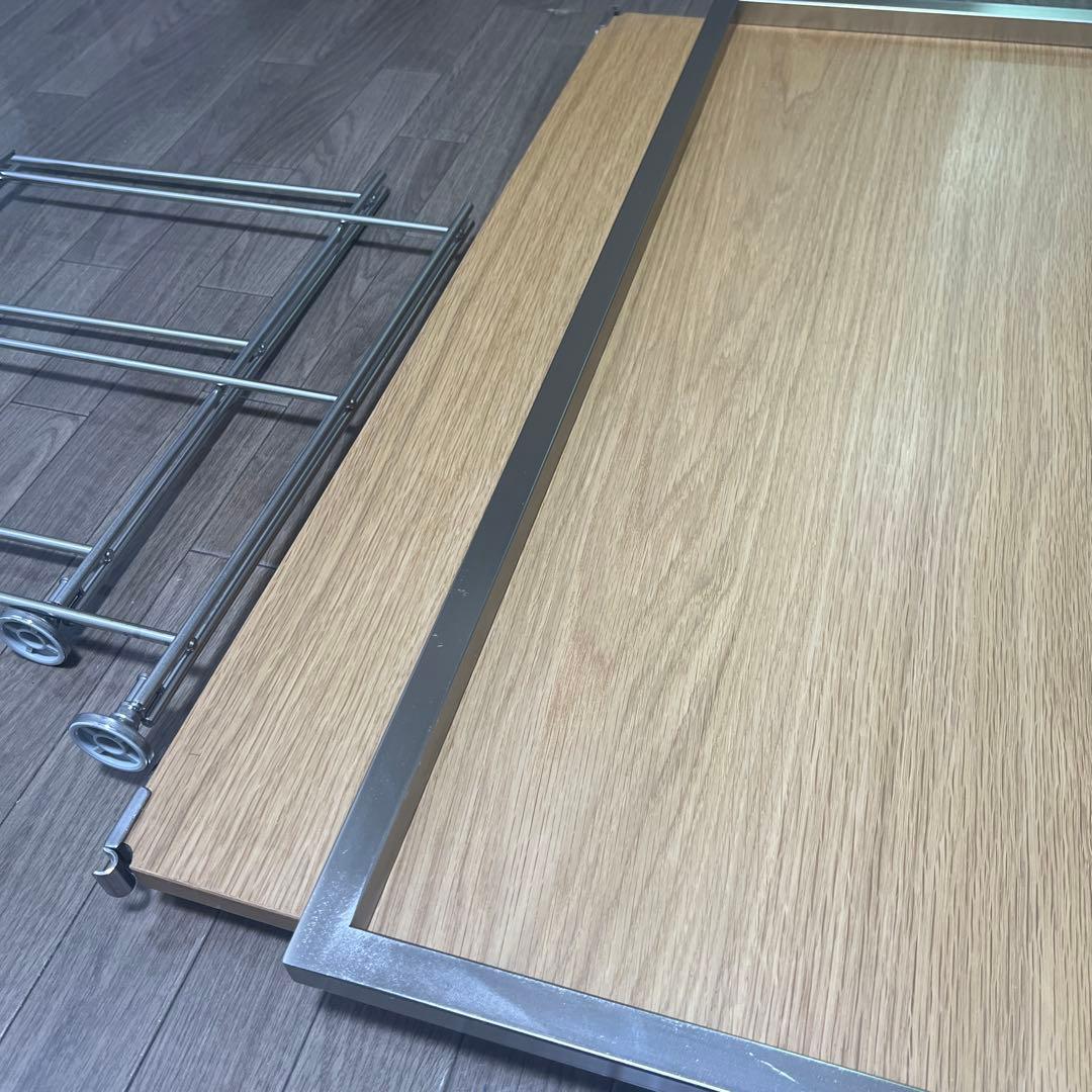 無印良品　ステンレスユニットシェルフ　オーク材