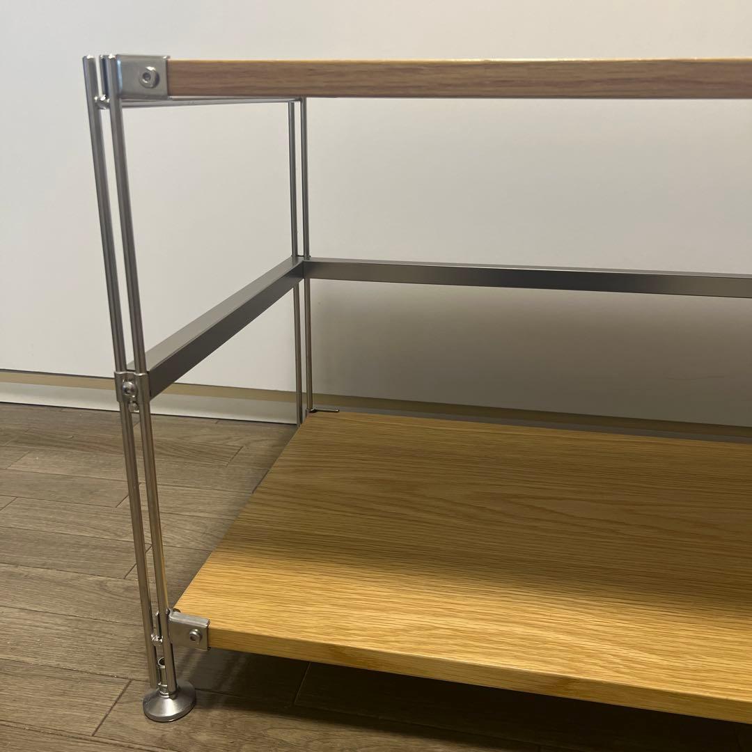 無印良品　ステンレスユニットシェルフ　オーク材
