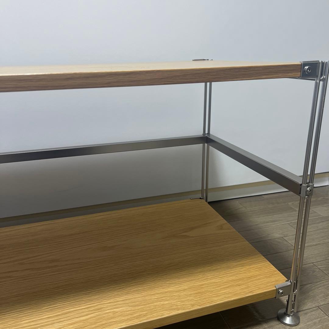 無印良品　ステンレスユニットシェルフ　オーク材