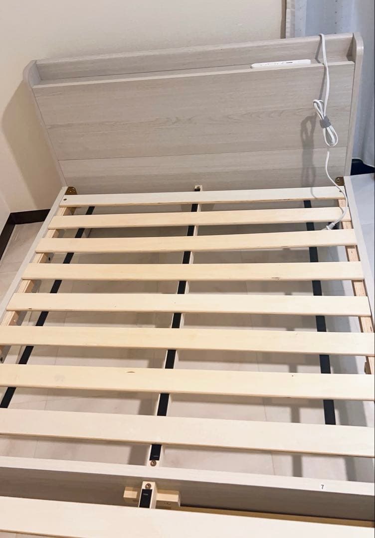 送料込み！ コンセント付き USB収納 ベッドフレーム シングル