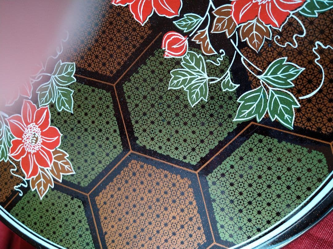 ♥【希少】５０年前・超レアヴィンテージ品♥花柄・漆塗り特大箱と２段丸重箱２種類