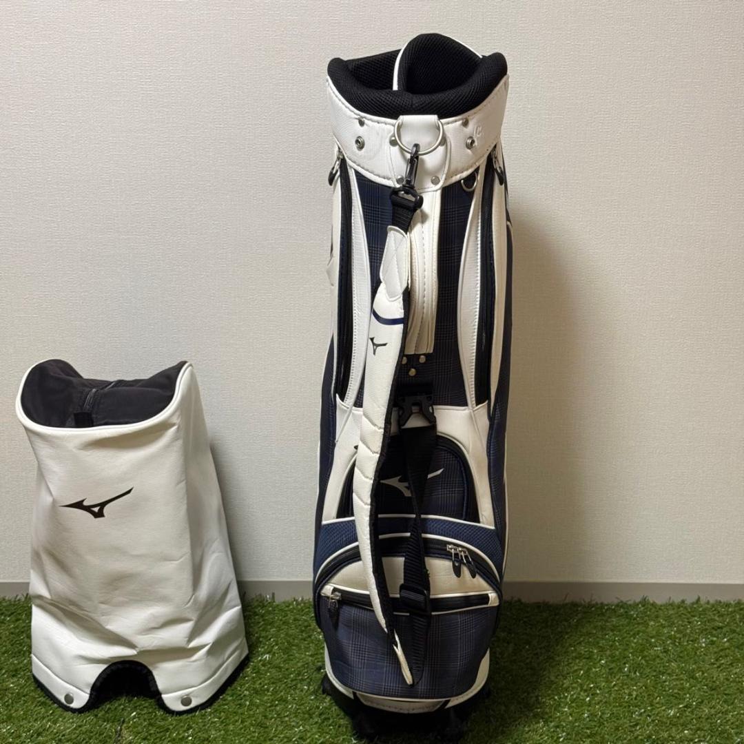 MIZUNO ミズノ キャディバッグ ゴルフバック タータンチェック フード付き