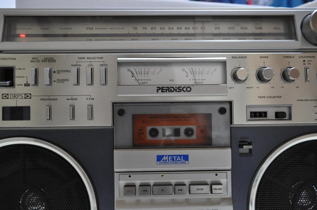 希少 日立 パディスコ ラジカセ TRK-8600 青 レトロラジオ 動作品