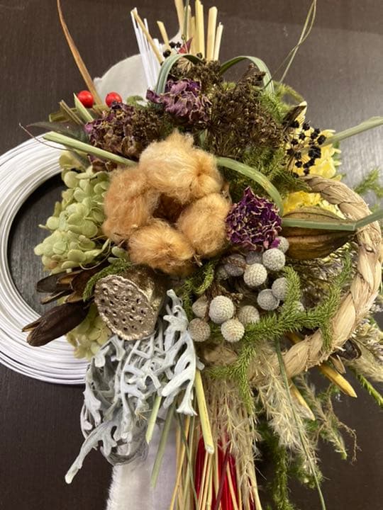 18.長野より正月飾り松飾り注連縄しめ縄リーススワッグ アマビエ