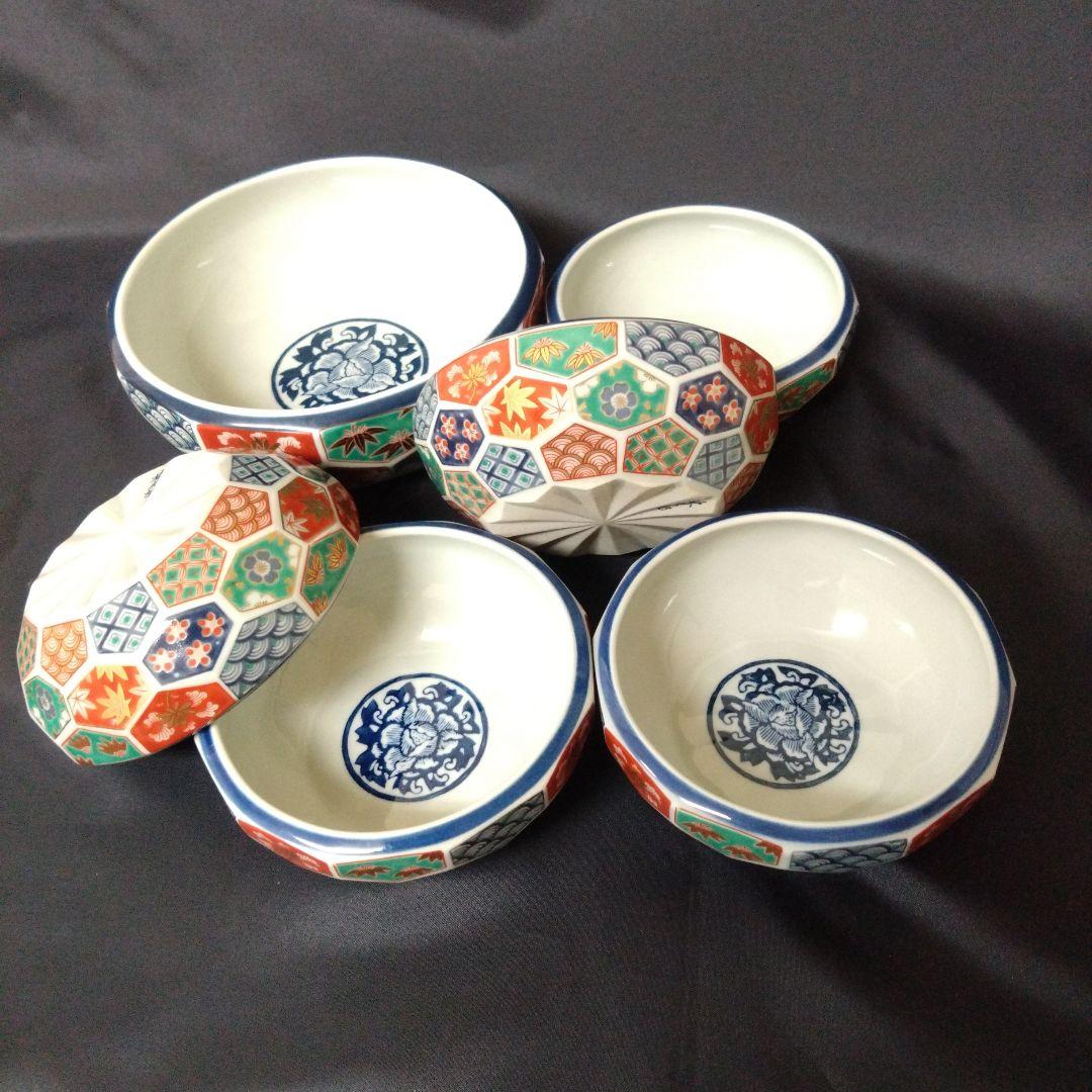 未使用 波佐見焼 林九郎窯 小鉢５個、中鉢１個セット 　お祝い