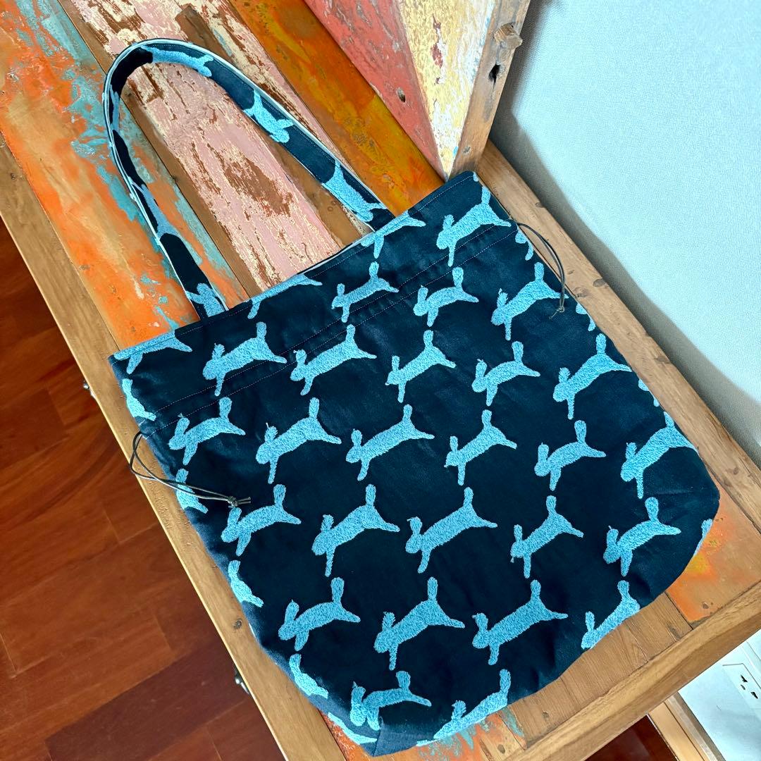 ミナペルホネン生地使用 ✳︎ run run run 巾着バッグ