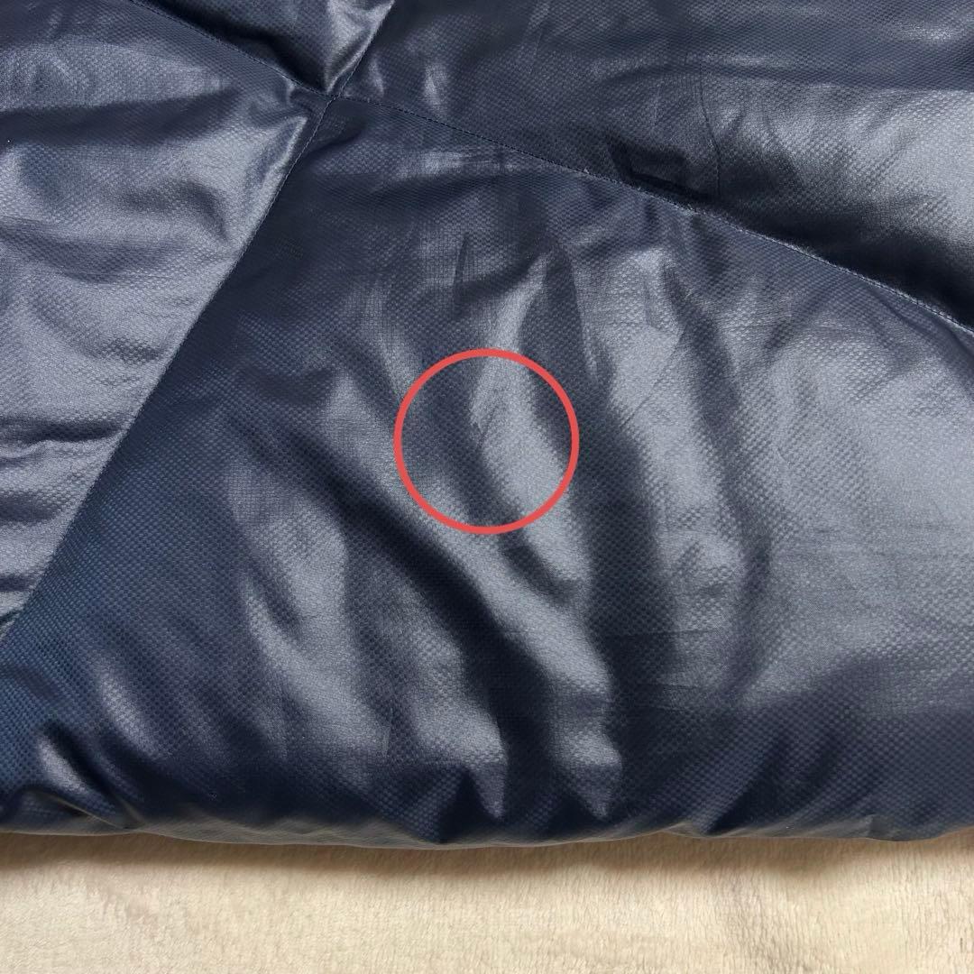 【美品】Mizuno ミズノ ダウンコートベンチコートメンズ 刺繍ロゴ ネイビー